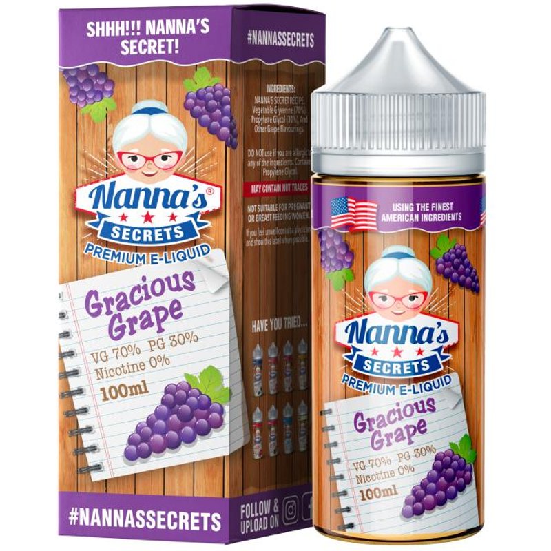 Gracious Grape e-Liquid IndeJuice Nannas Secrets 50ml Bottle