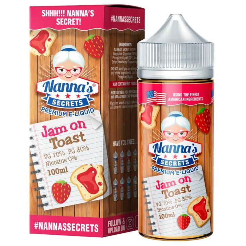 Jam On Toast e-Liquid IndeJuice Nannas Secrets 50ml Bottle