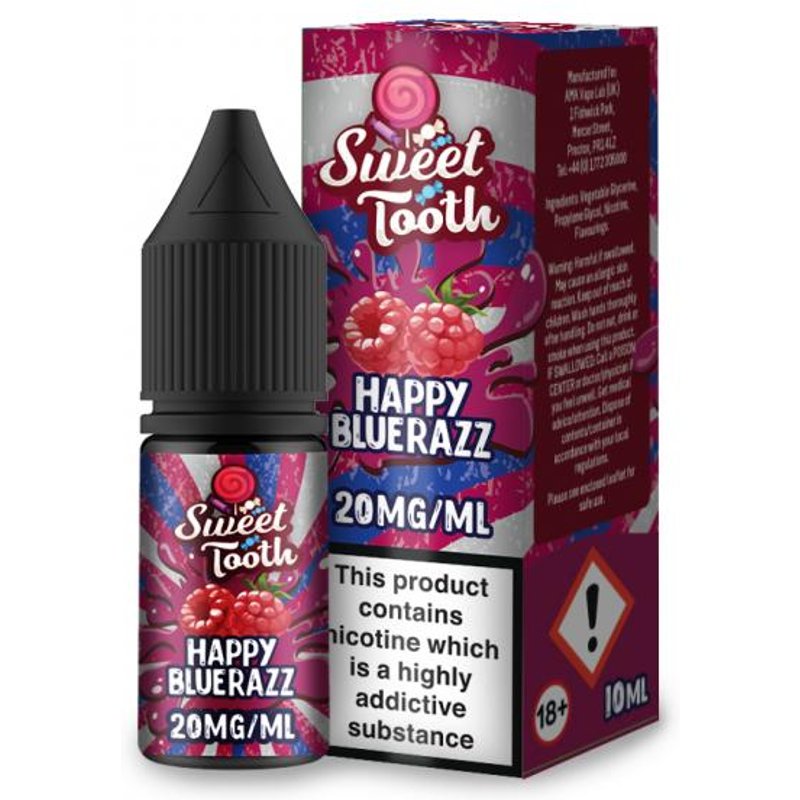 Happy Blue Razz e-Liquid IndeJuice Sweet Tooth 10ml Bottle