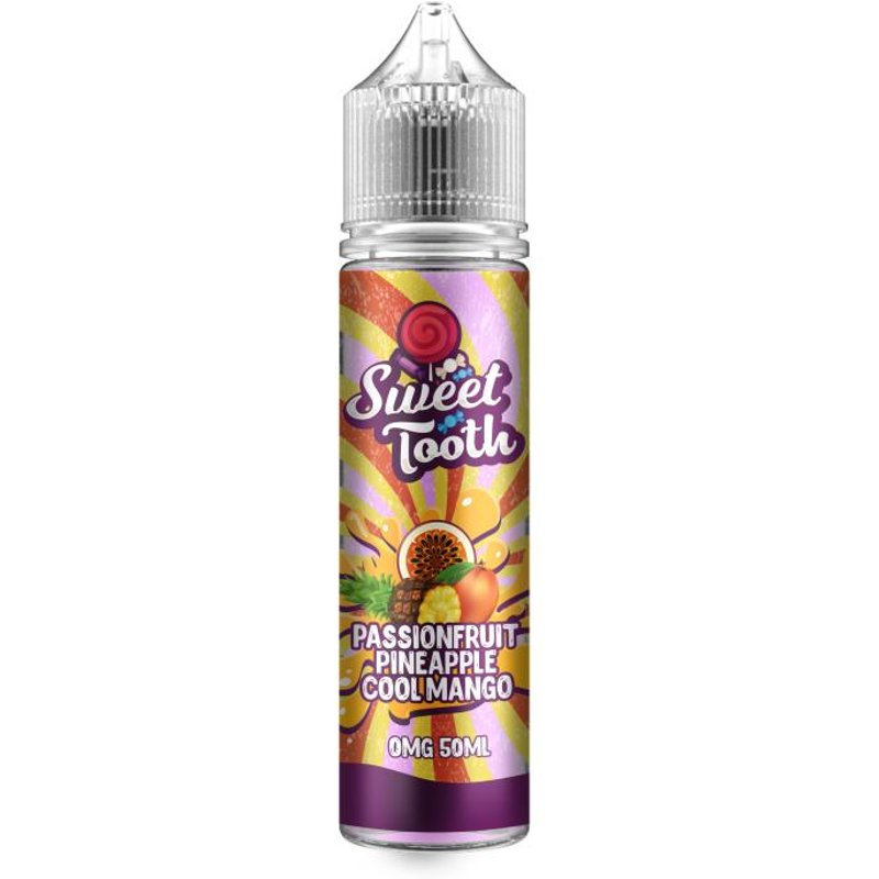 Passionfruit Pineapple Mango Cool e-Liquid IndeJuice Sweet Tooth 50ml Bottle