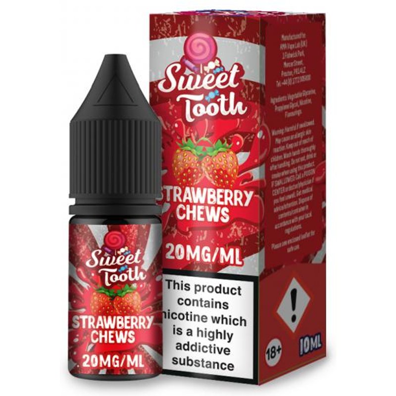 Strawberry Chews e-Liquid IndeJuice Sweet Tooth 10ml Bottle